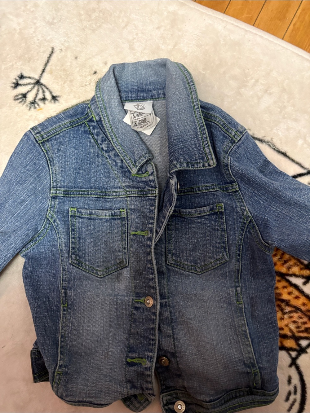 Disney Tinkerbell Blue Denim Kids Jacket with Green Stitching